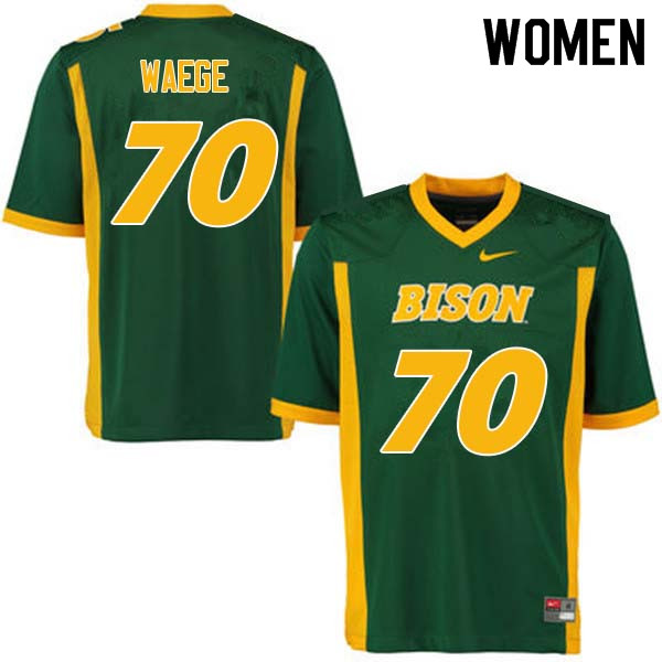Women #70 Spencer Waege North Dakota State Bison College Football Jerseys Sale-Green